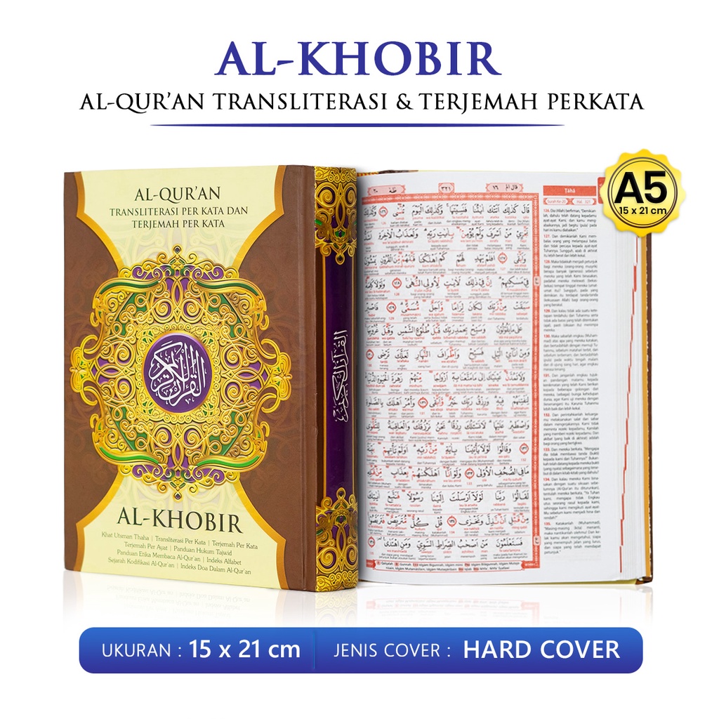 Al Quran Terjemah Tajwid Al Khobir A5 Quran Kertas HVS Alquran kecil Transliterasi Terjemah Per Kata Murah Best Seller-4