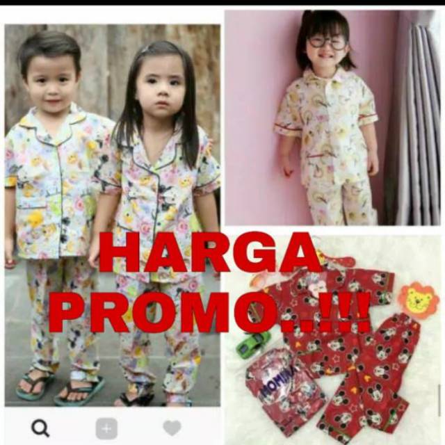 PROMO PIYAMA ANAK usia 1 5 thn baju  tidur  murah Shopee 