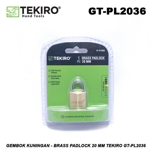 Tekiro Gembok 20mm Kuningan - Pendek