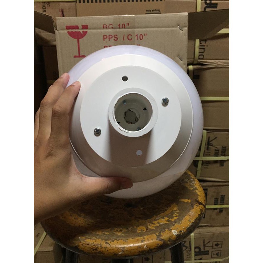 LAMPU TAMAN BOLA BAHAN PPS / FIBER 10 INCH / 25CM SUSU