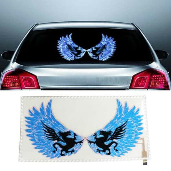 STAR LAMPU LED EQUALIZER STIKER KACA BELAKANG MOBIL 60 X 30 CM - GREEN WING #10