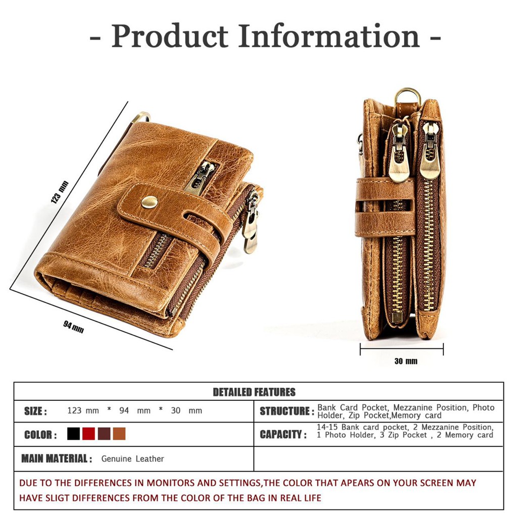 Dompet Pendek Lipat Kulit Asli Dompet Tebal Pria Leather Wallet 3510