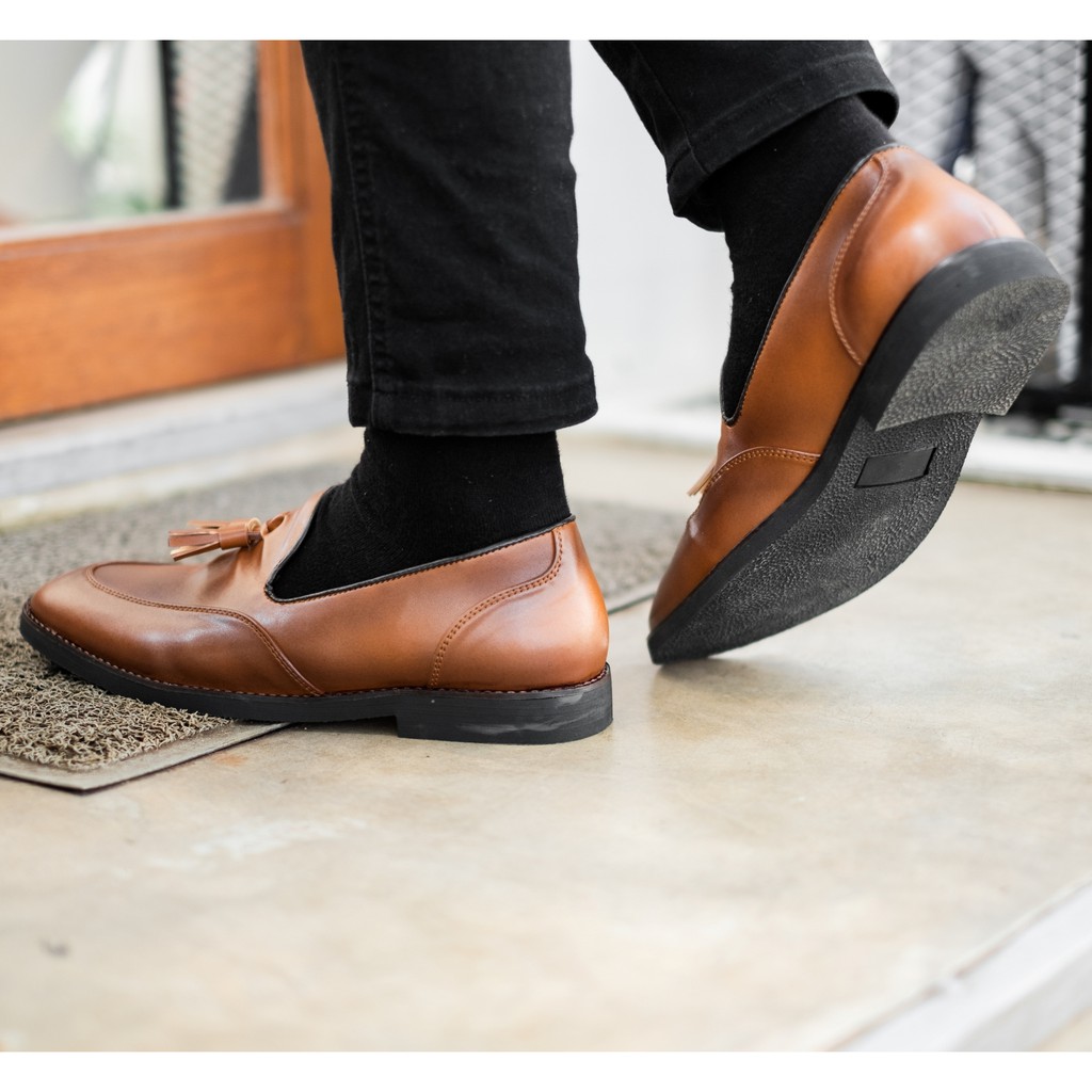 Huesca Brown | 39-44 | Sepatu Tanpa Tali Coklat Loafers Pria Casual Kerja Formal Kantor Laki | Lvnatica x FORIND