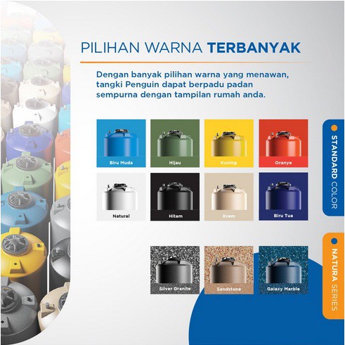 Tangki / Tandon / Toren Air merk Penguin tipe TB 70 (650L)