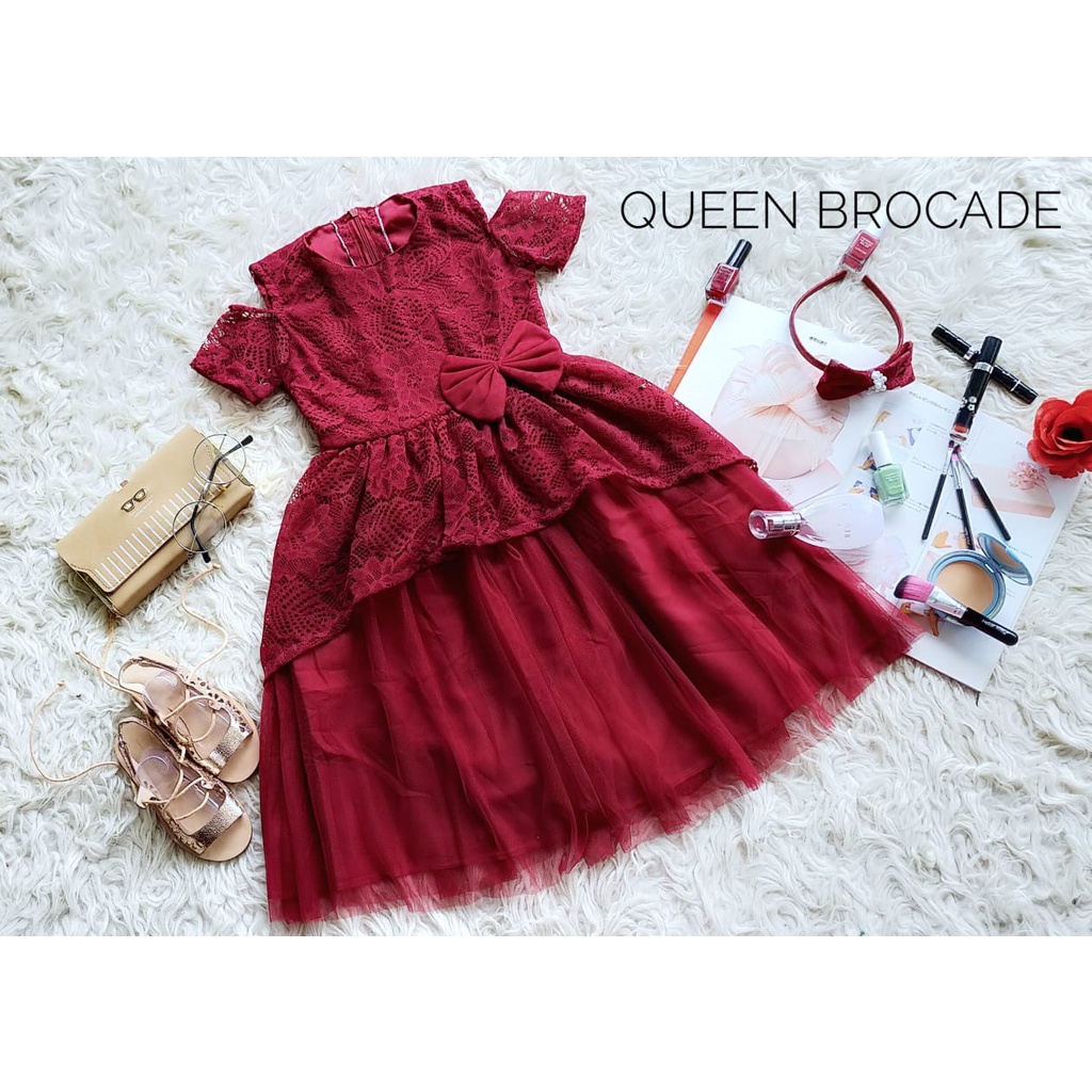 Dress Anak Model Queen Brokat