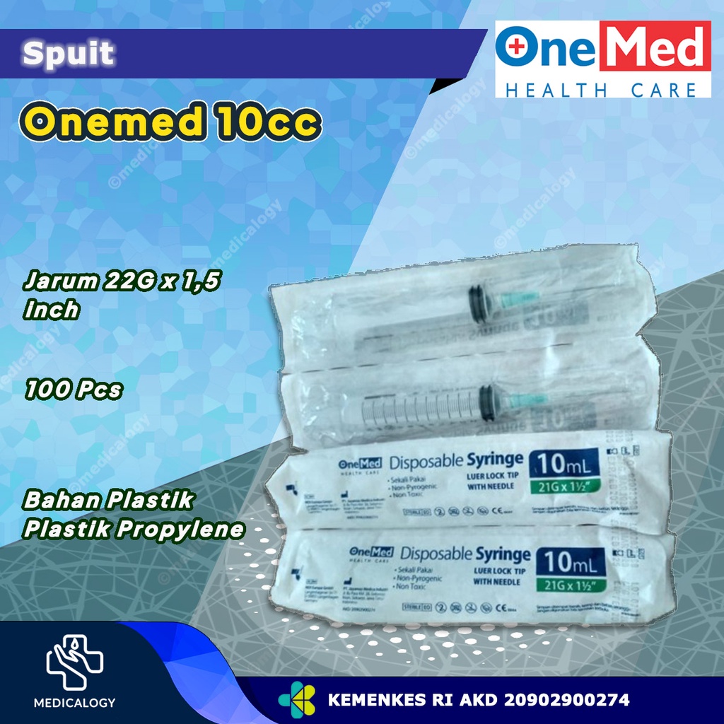 Spuit Onemed 10cc - Alat Suntikan per Box 100pcs