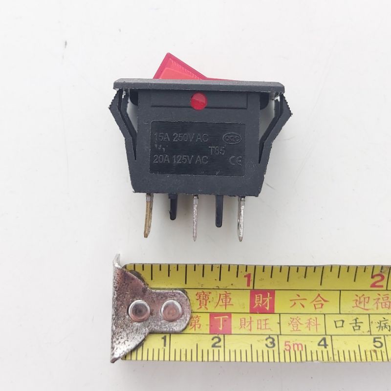 Rocker Switch Saklar + LAMPU 3CM X 1.25CM 3 PIN KAKI