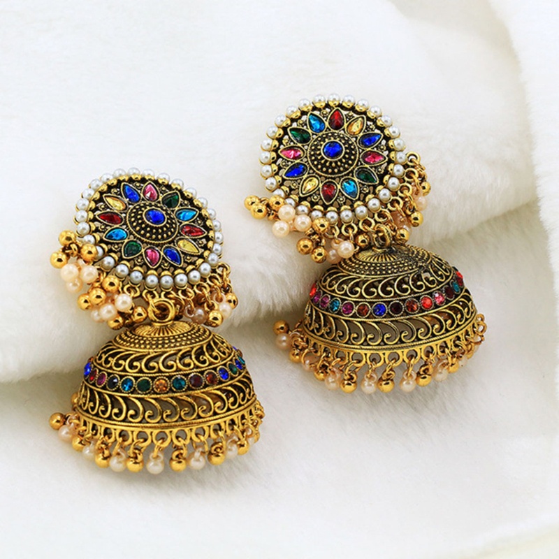 SIY  Bohemian Jhumki Earrings for Indian Women Wedding Party Wear Ethnic Jewelry