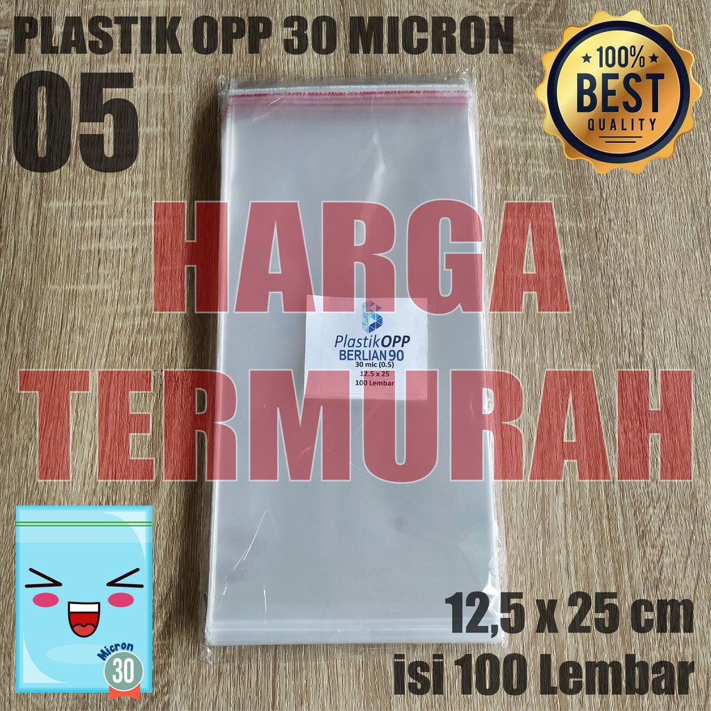 PLASTIK OPP TEBAL 12,5 x 25 cm 30 Micron (0,5) PLASTIK KEMASAN ISI 100 PCS