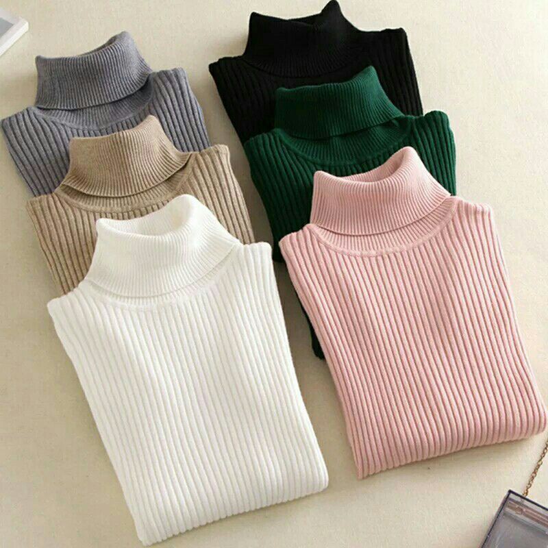 Best seller!! Atasan Rajut Turtleneck wanita/ baju rajut / atasan rajut