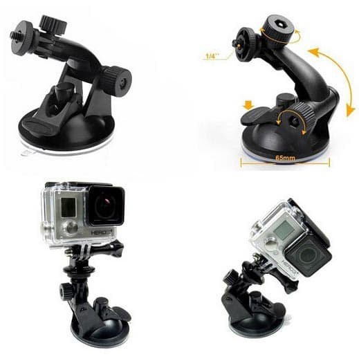 Suction Cup Car Holder Mobil Kamera Aksi for GoPro / Xiaomi Yi / Xiaomi Yi 2 4K / SJCAM - Black