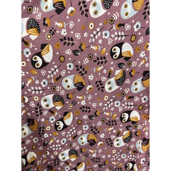 bahan kain katun rayon viscose premium motif burung serak bukit