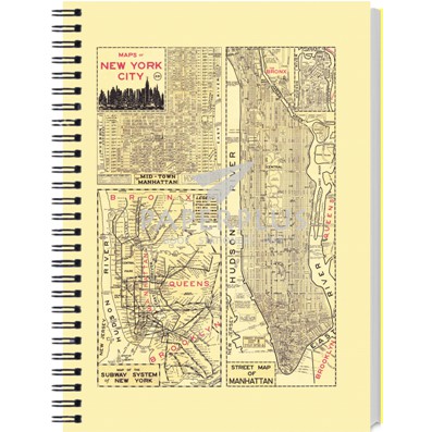 

Spiral Notebook A5 Vintage Map of New York City - HC