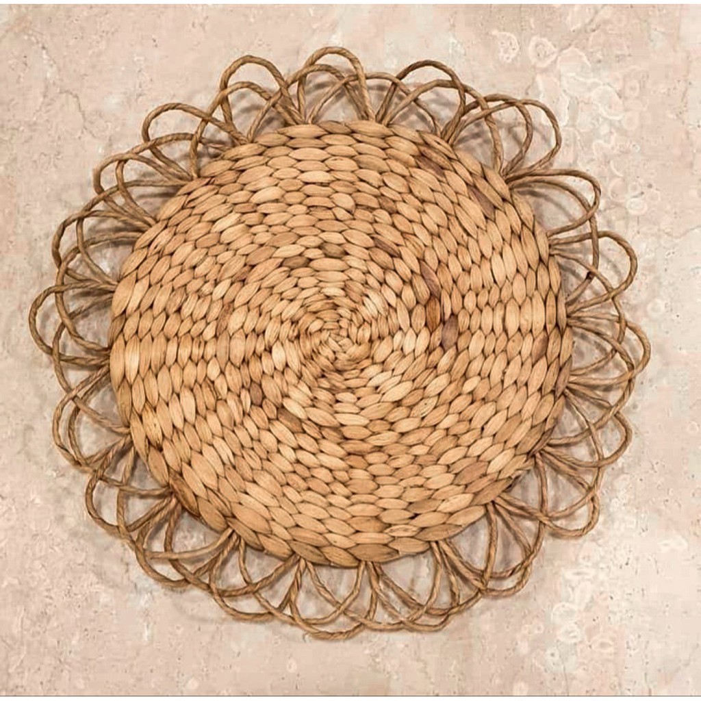 Placemat Kembang / Tatakan Anyaman / Kerajinan Eceng Gondok
