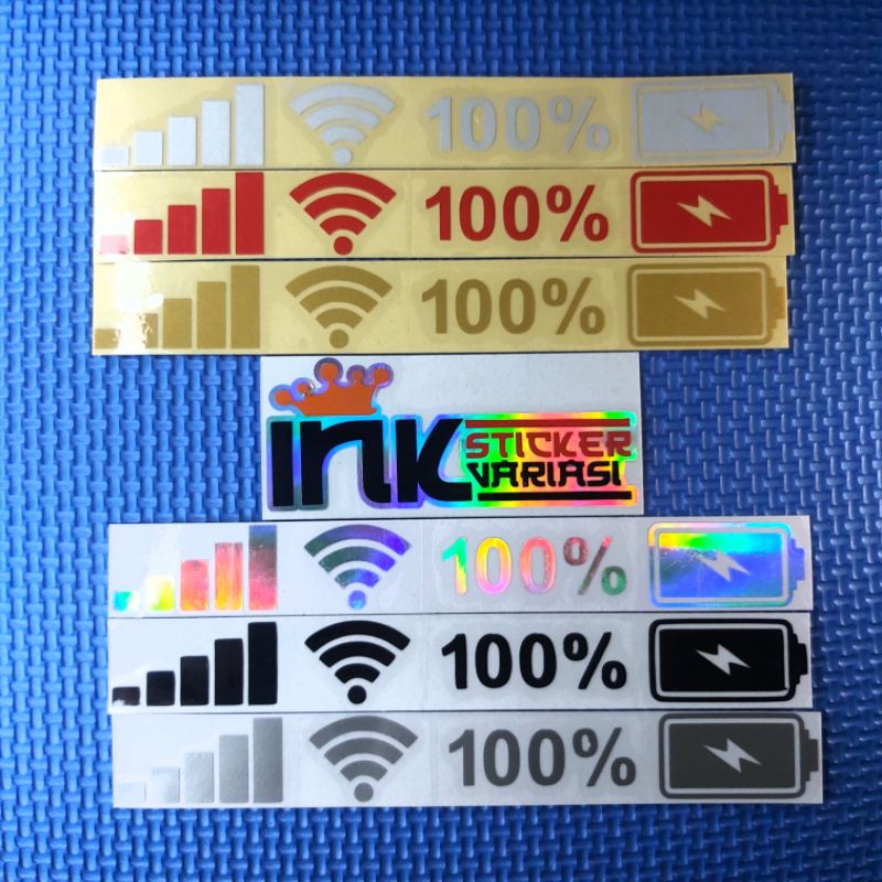 STIKER WIFI SINYAL BATRAI MOTOR MOBIL CUTTING
