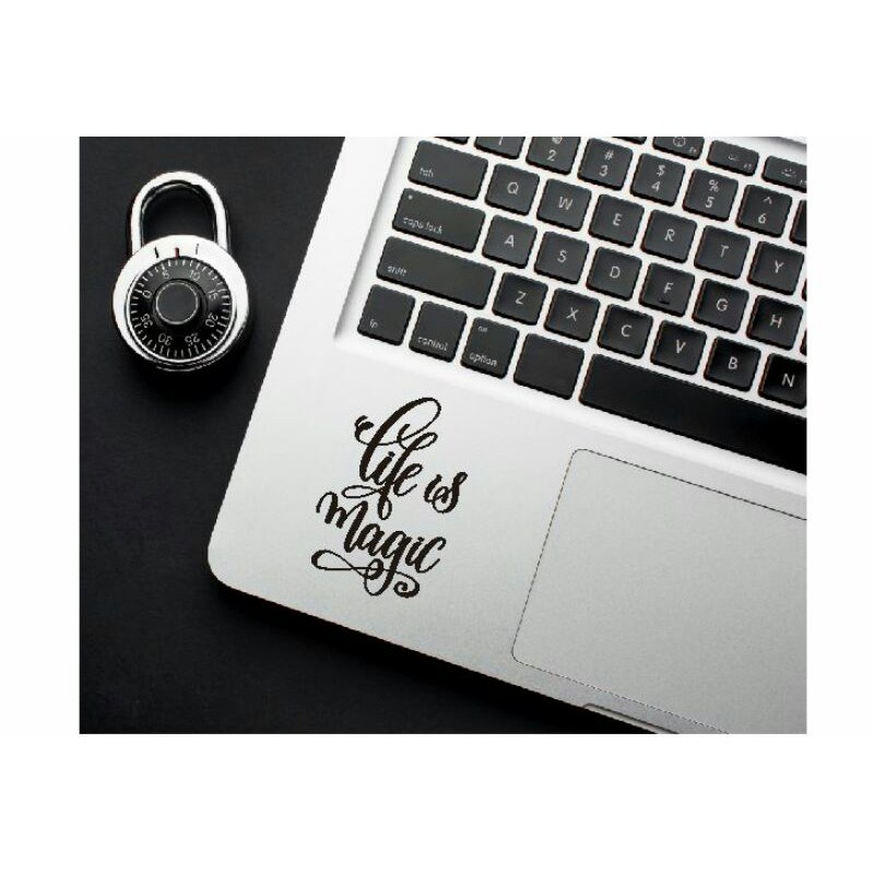  Stiker  Quotes Life is Magic Kata Laptop Cutting Sticker 