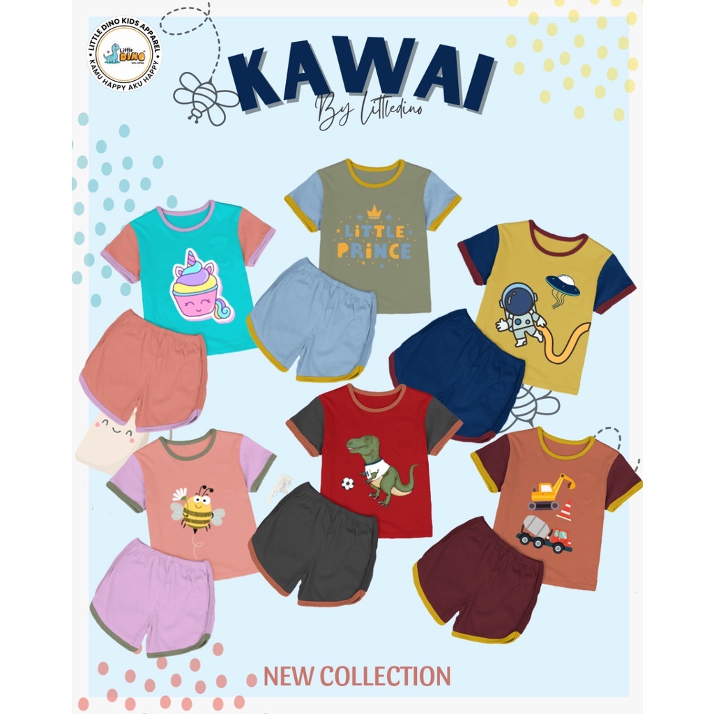Setelan KAWAI anak unisex by Little Dino | DUO KRUCILS