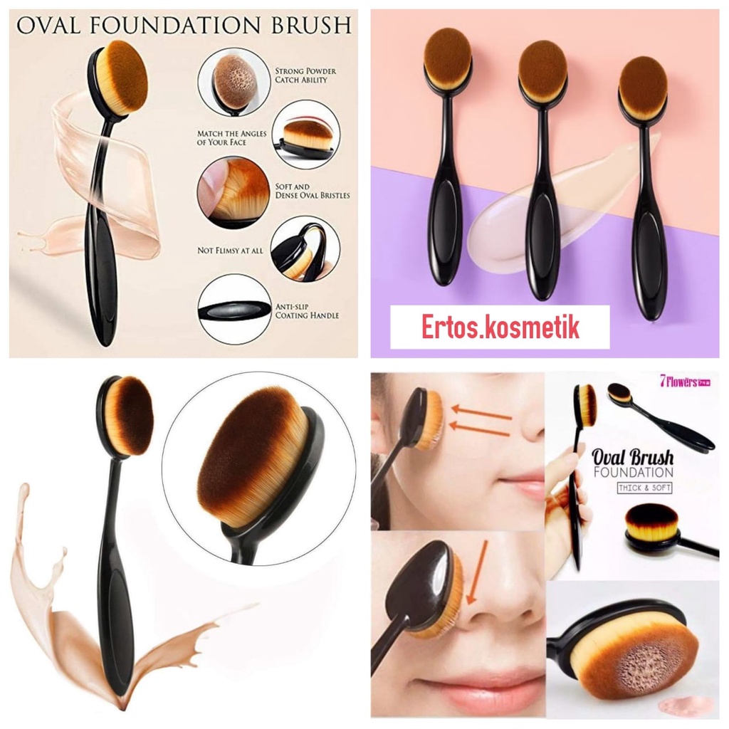 Oval Blending Brush Foundation Kuas Oval Make Up Wajah