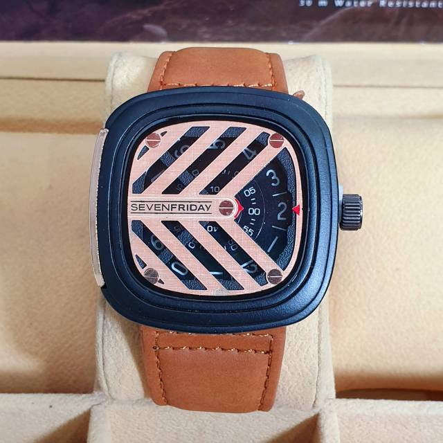 Jam Tangan Sevenfriday Stylish dan Kece Fashion Pria Bisa Bayar Ditempat - Coklat