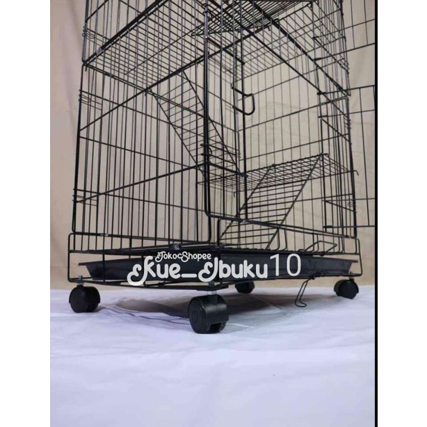 3 Tingkat Kandang Kucing Size L 97x60x45 cm + Roda Muat 3-4 Ekor Kucing Kandang Kucing Lipat Musang Tupai Bajing 97x60x45 cm Termurah