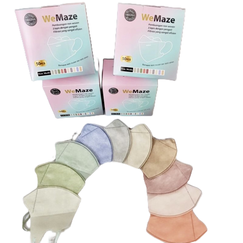 MASKER DUCKBILL WEMASK 3PLY ISI 50PCS PER BOX WARNA HITAM PUTIH MIX WARNA MURAH HEMAT CERMAT BERSAHAJA BANJARMASIN KALIMANTAN KALSEL | RUMIFY