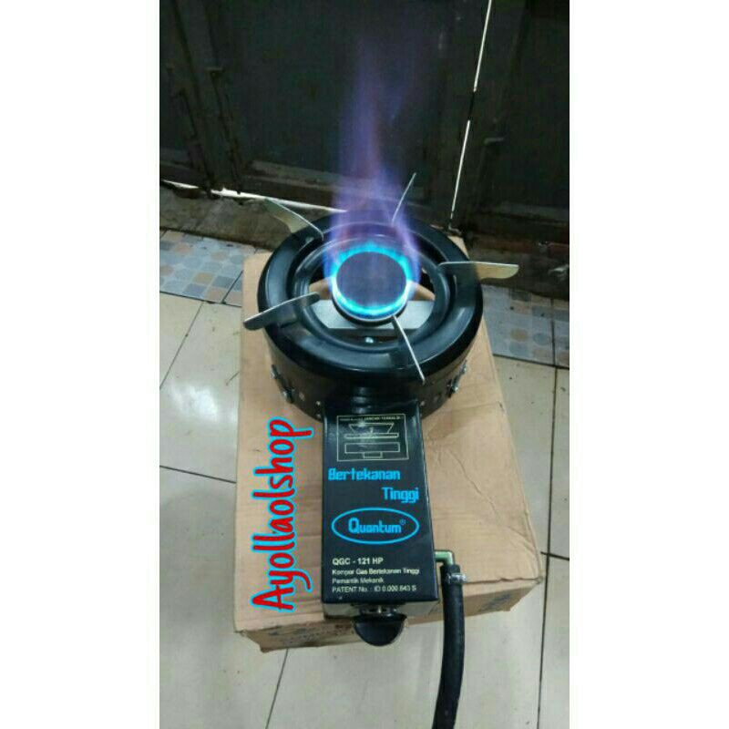 KOMPOR GAS QUANTUM+SELANG+REGULATOR TEKANAN TINGGI/HIGH PRESSURE TYPE QGC - 121 HP