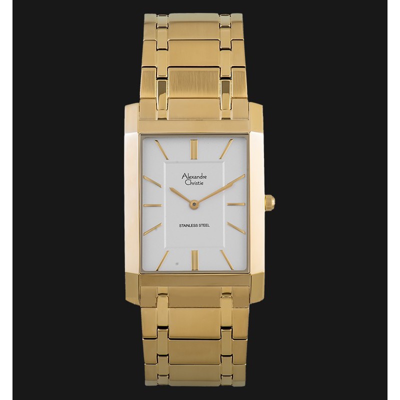 Jam Tangan Pria Alexander Christie AC 8606 MH Gold Stainless Original