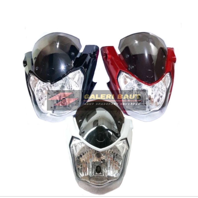 1 Set Full Sepaket Lampu Depan Vixion New Lighting NVL Kedok Batok Reflektor Headlamp Hitam Merah Pu