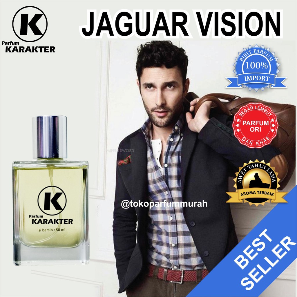 Bisa Cod | Parfum Cowok Jaguar Vision  Bibit Parfum Import Wangi &amp; Tahan Lama  Kemasan 100ml