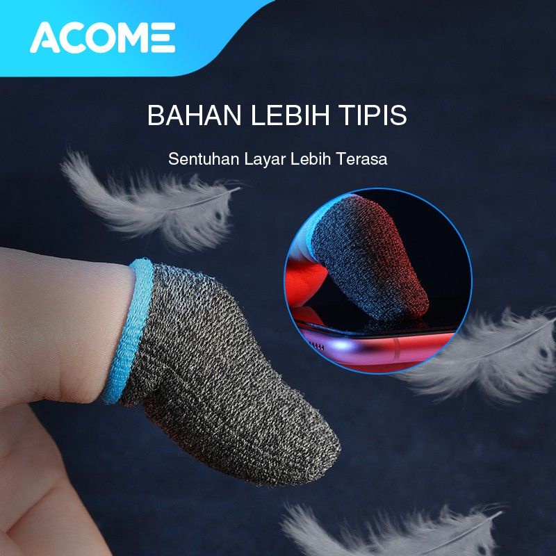 ACOME Finger Sleeve Sarung Jari Jempol 1 Pasang Game Mobile PUBG Controller Touch