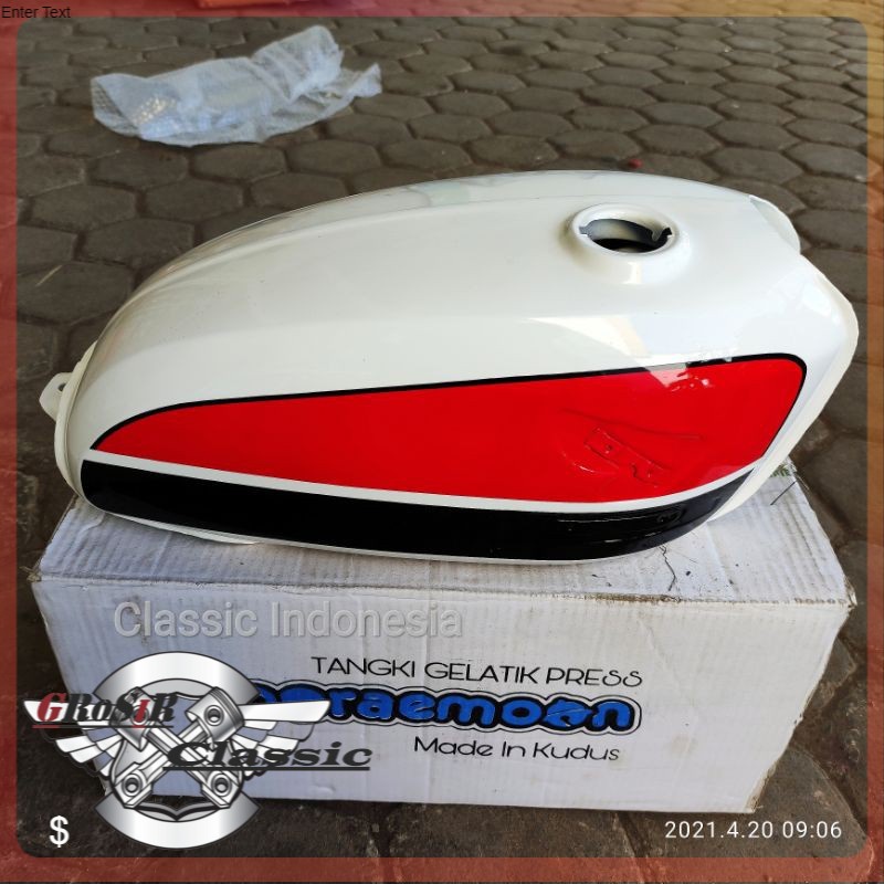 Tangki CB glatik Doraemon cat putih merah hitam tangki CB