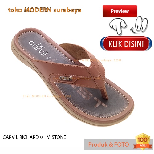 CARVIL RICHARD 01 M STONE sandal pria casual sandal jepit