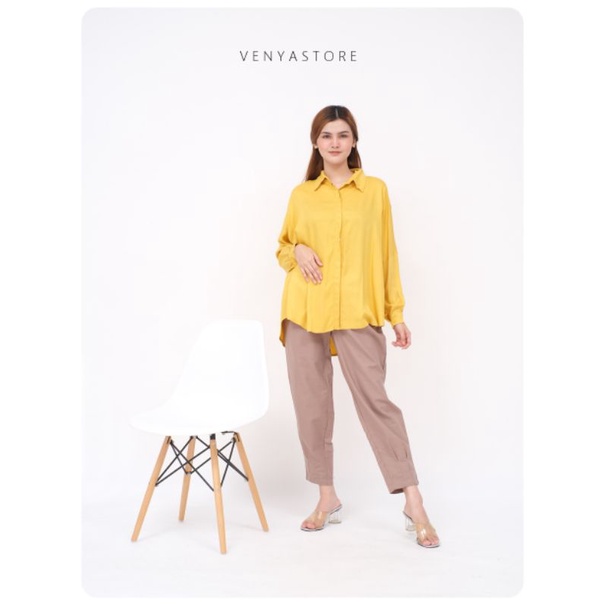 Venyastore Kemeja Oversize Polos Rayon Twill Premium