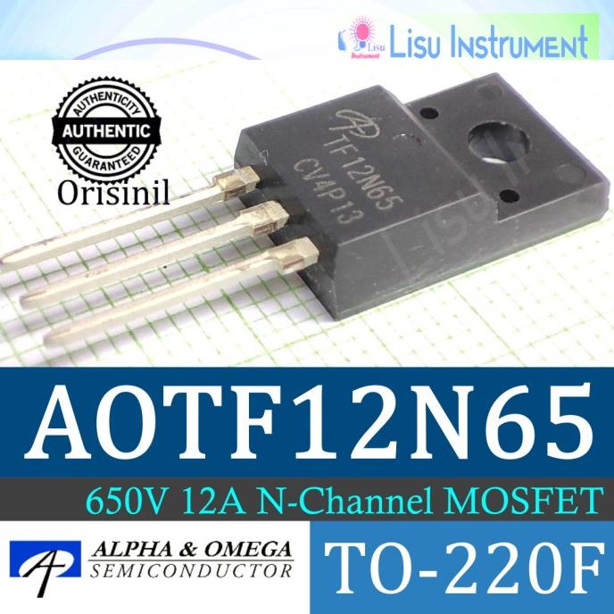 Original AOTF12N65 TF12N65 N-Channel MOSFET 12N65 650V 12A TO-220F AO lisuin90 Kualitas Baik