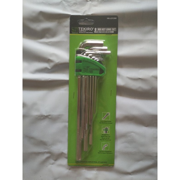 TEKIRO KUNCI L SET PANJANG 8PCS MM/ HEX KEY LONG SET 8PCS