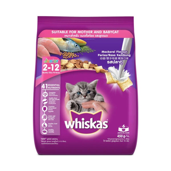 Makanan Kucing Whiskas Junior Mackerel 450g