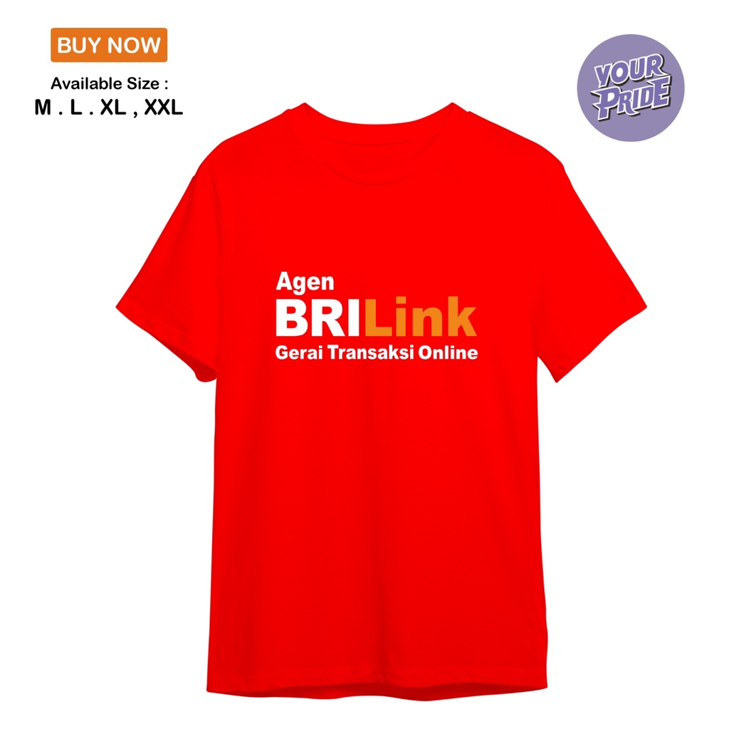 Baju Kaos Agen BRI Link Pendek Katun Combed 30s Adem