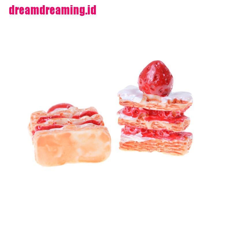 5pcs / set Miniatur Krim Strawberry Untuk Rumah Boneka