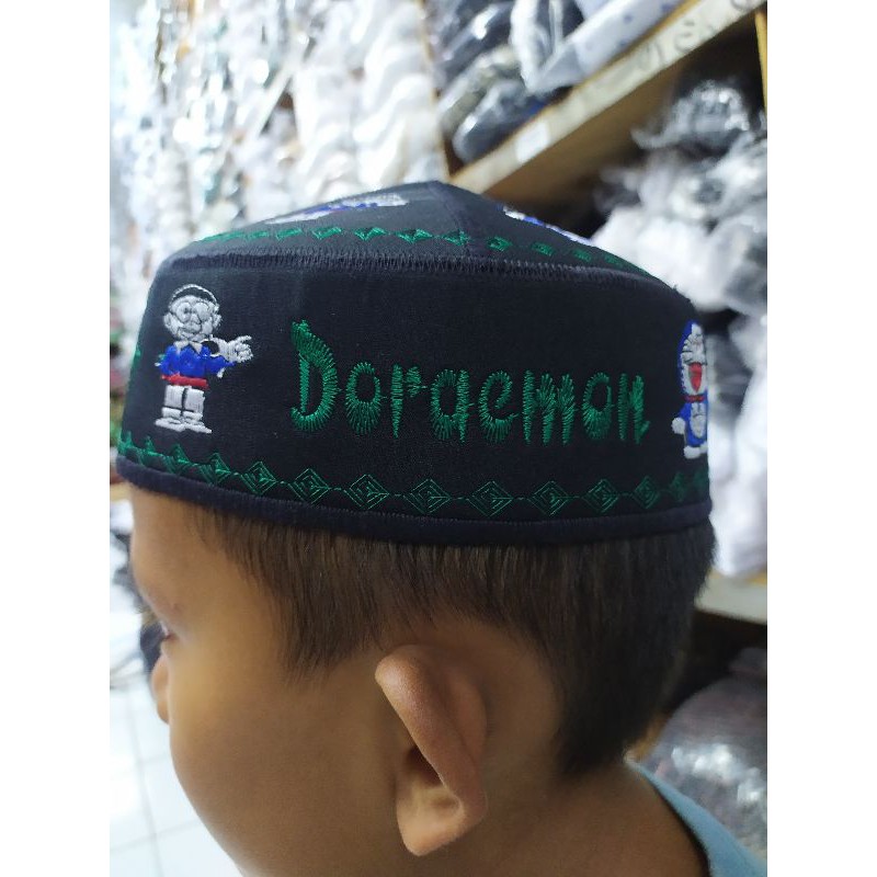 Peci Kopiah Telolet Anak Bordir Motif Animasi Kartun, Peci Songkok Anak oleh-oleh haji dan umrah-5