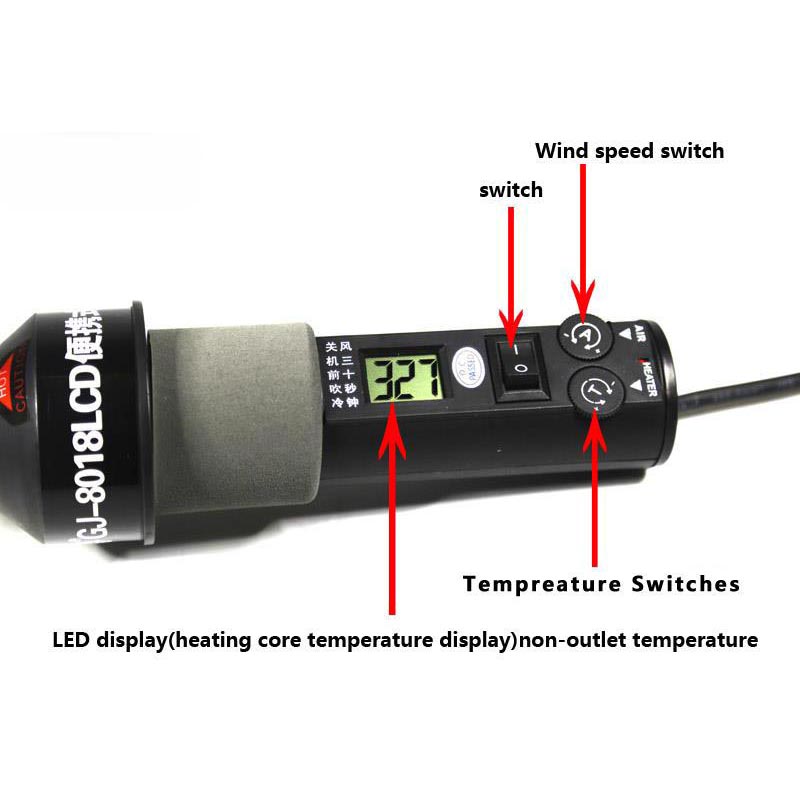 Heat Gun Elektronik Display 8018LCD 220V 450W - GJ-8018LCD