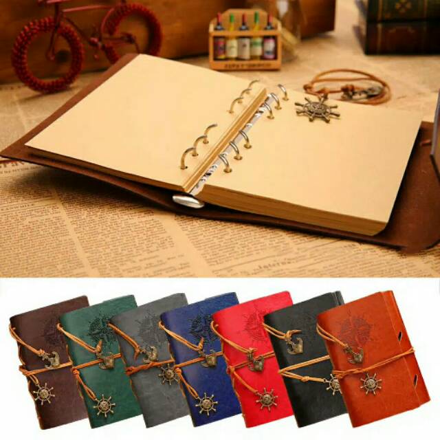 

Buku Catatan Binder Note Classic High Quality Vintage Pirate Anchors Notebook Cover PU Leather