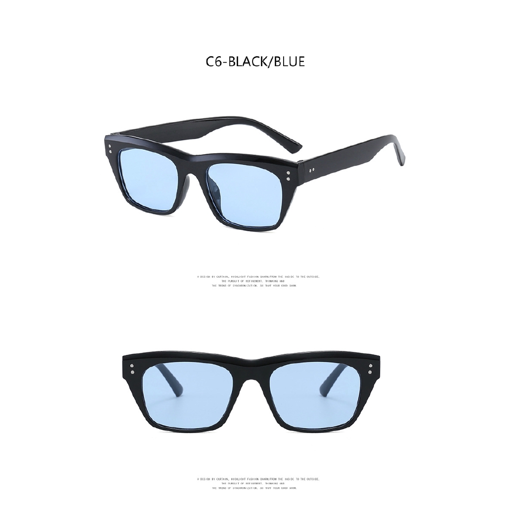 Fashion Rice Nail Square Narrow Frame European and American Retro Men's and Women's Sunglasses