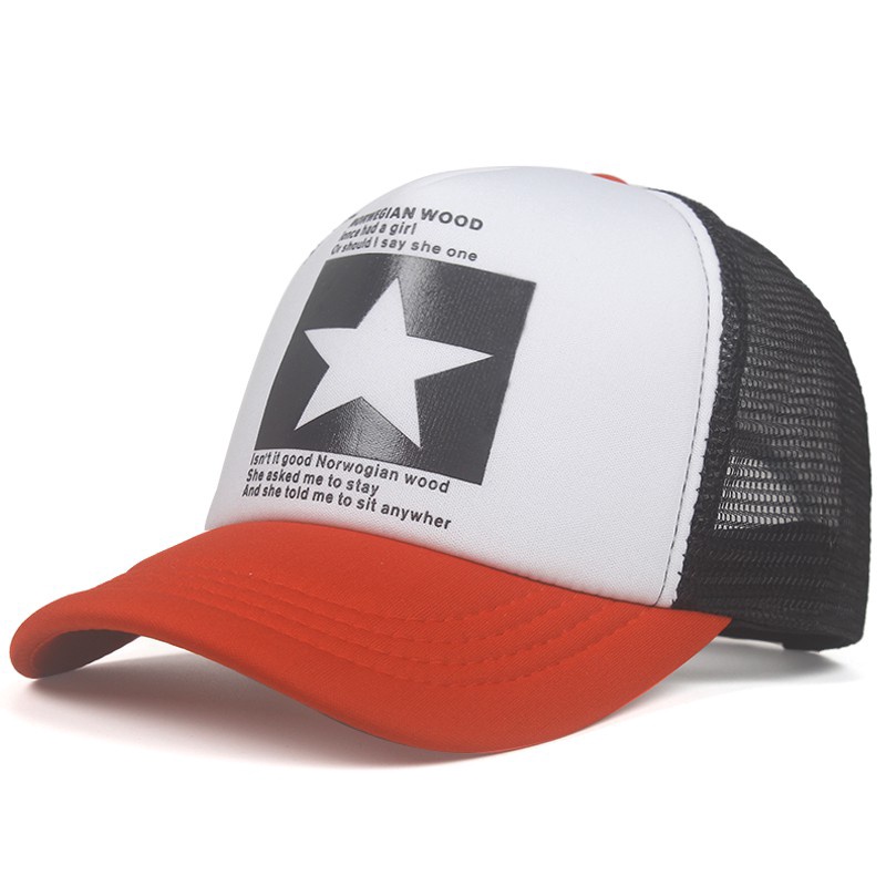 topi golf  Casual topi pria spring men's hat sun hat five-pointed star topi wanita fashion topi trucker