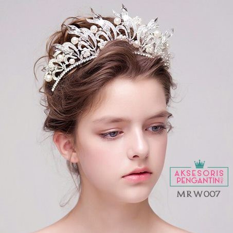 [BISA COD] AKSESORIS WANITA MAHKOTA WEDDING WEDDING CROWN CRYSTAL MRW007