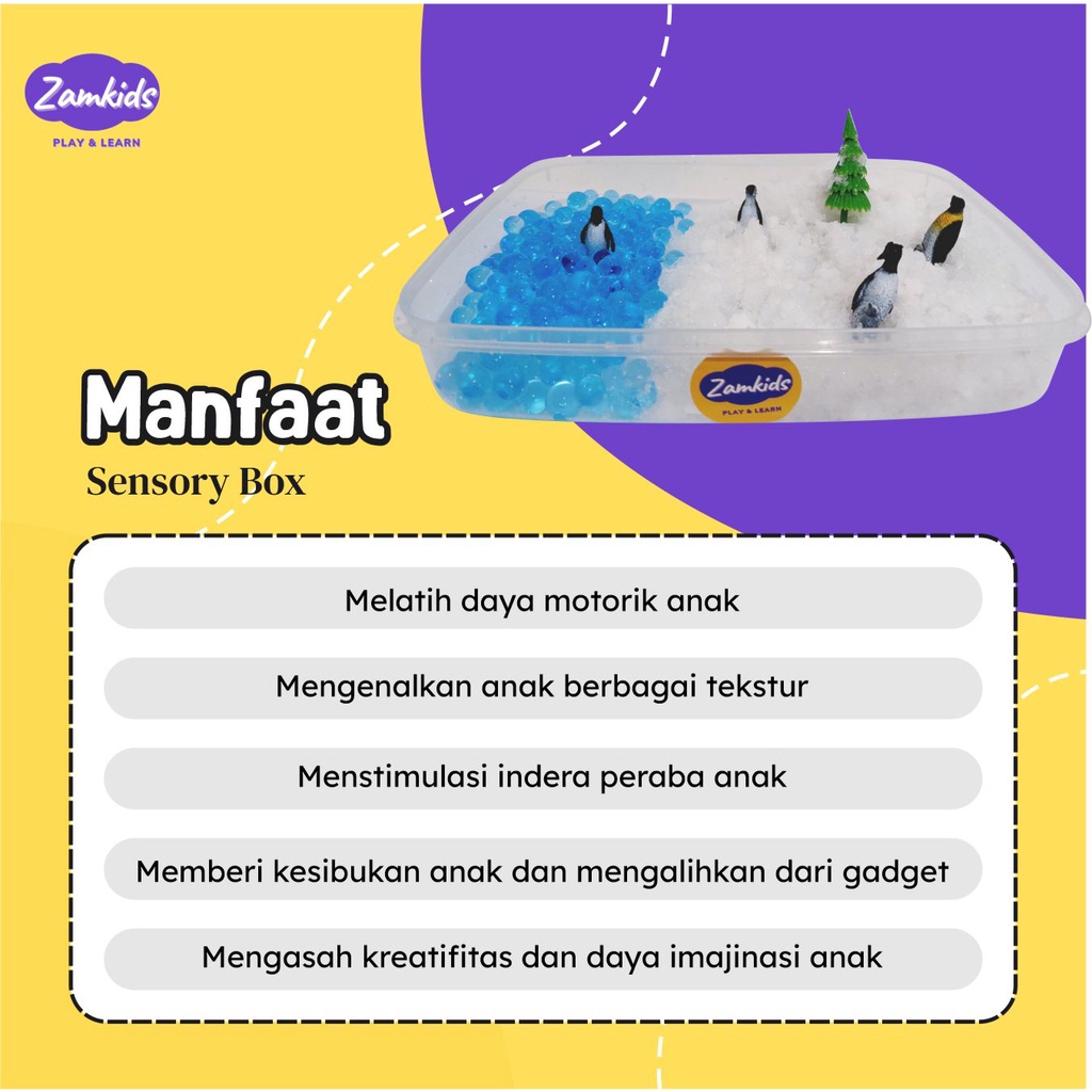 SENSORY BOX PLAY MAINAN EDUKASI MONTESSORI MONTESORI ANAK BALITA BAYI SNOW SALJU