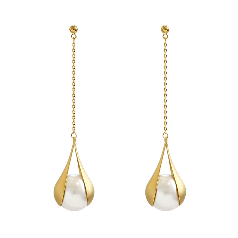 Anting Tusuk Gantung Desain Rumbai Gaya Korea Untuk Wanita