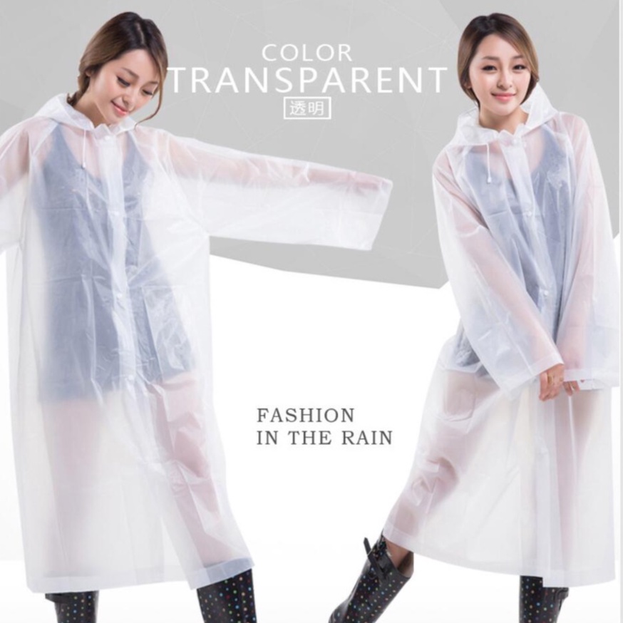 Jas Hujan Poncho ponco poco Pria Wanita Berkualitas Bahan EVA Bukan Plastik Import Portable Raincoat Poncho with Hood - Cool Raincoat Stylish EVA Black Adult Raincoat Impermeable Rain Jacket Outdoor/Hiking/Travel/Ride Rain-Proof Long Trench Coat