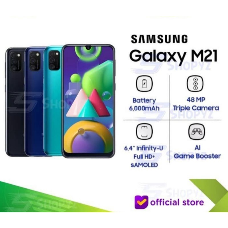 SAMSUNG GALAXY M21 RAM 4GB/64 GARANSI RESMI INDONESIA