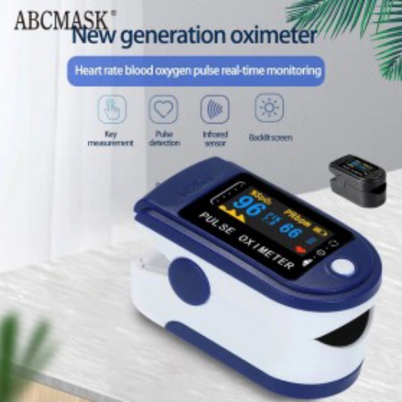 Alat Pengukur Detak Jantung Kadar Oksigen Fingertip Pulse Oximeter - AB01PO - White/Blue