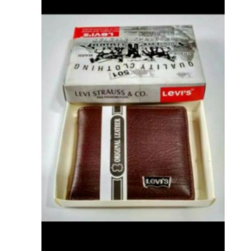 Original Dompet Pria kulit merk LEVIS, Motif Keren, Elegant & Berkualitas Kuat awet